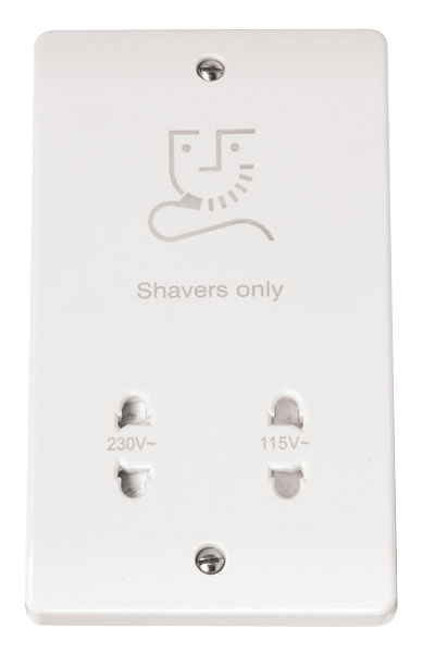 Click Mode Dual Shaver Socket White CMA100