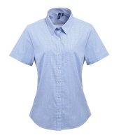 PREMIER LADIES GINGHAM SHORT SLEEVE SHIRT