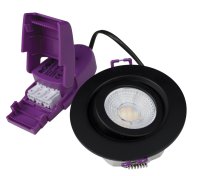 GEM 6W LED CCT4 Gimbal Downlight,IP65,67mm cut-out,Matt Black,27