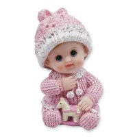 Resin Baby Sitting Pink (H)66mm - Pack of 2 Assorted