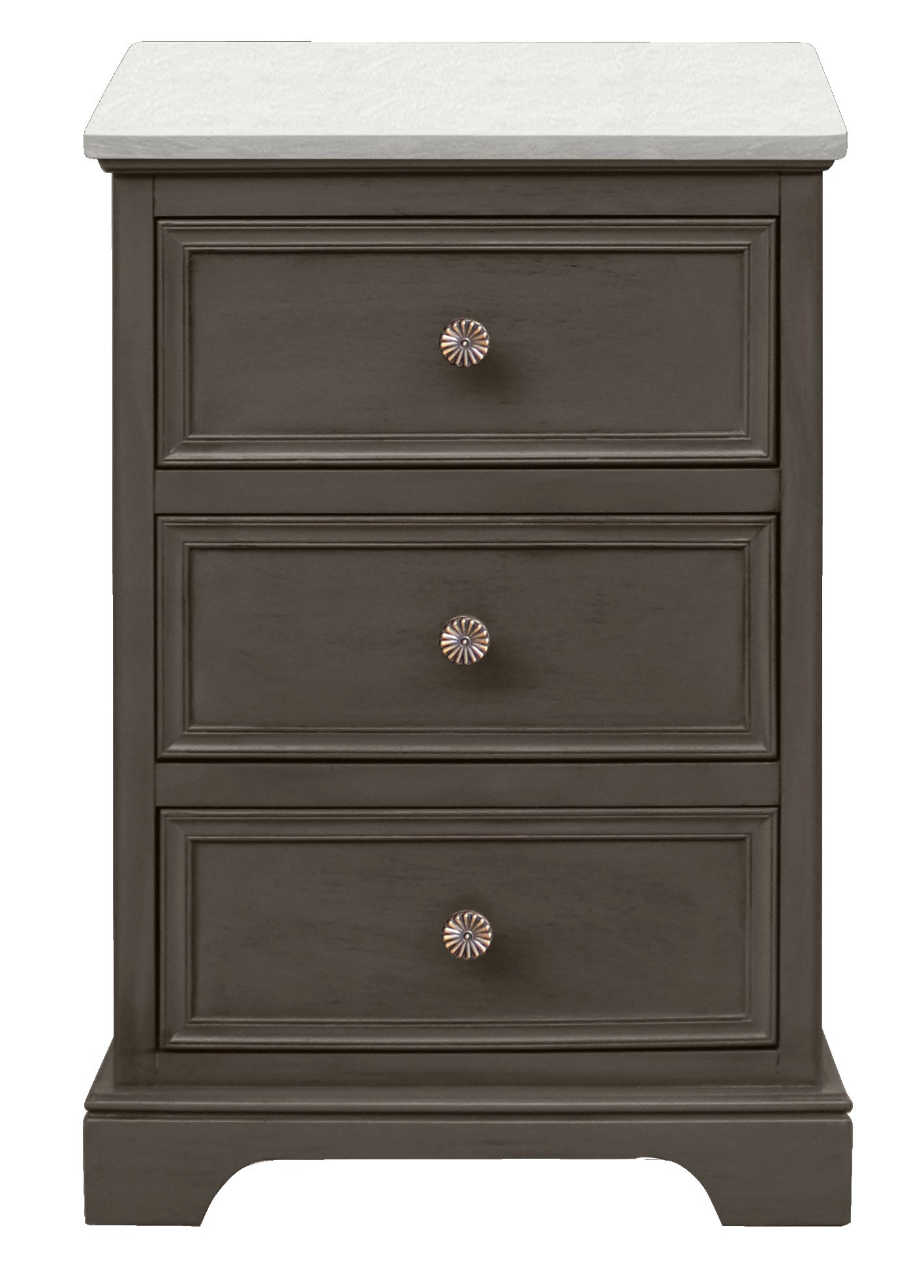 Olive Brown Chest 3 Drawers with Hermes Marble Top