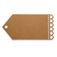 Gift Tags With Hearts Edge Kraft - 100 x 50mm Pack of 10