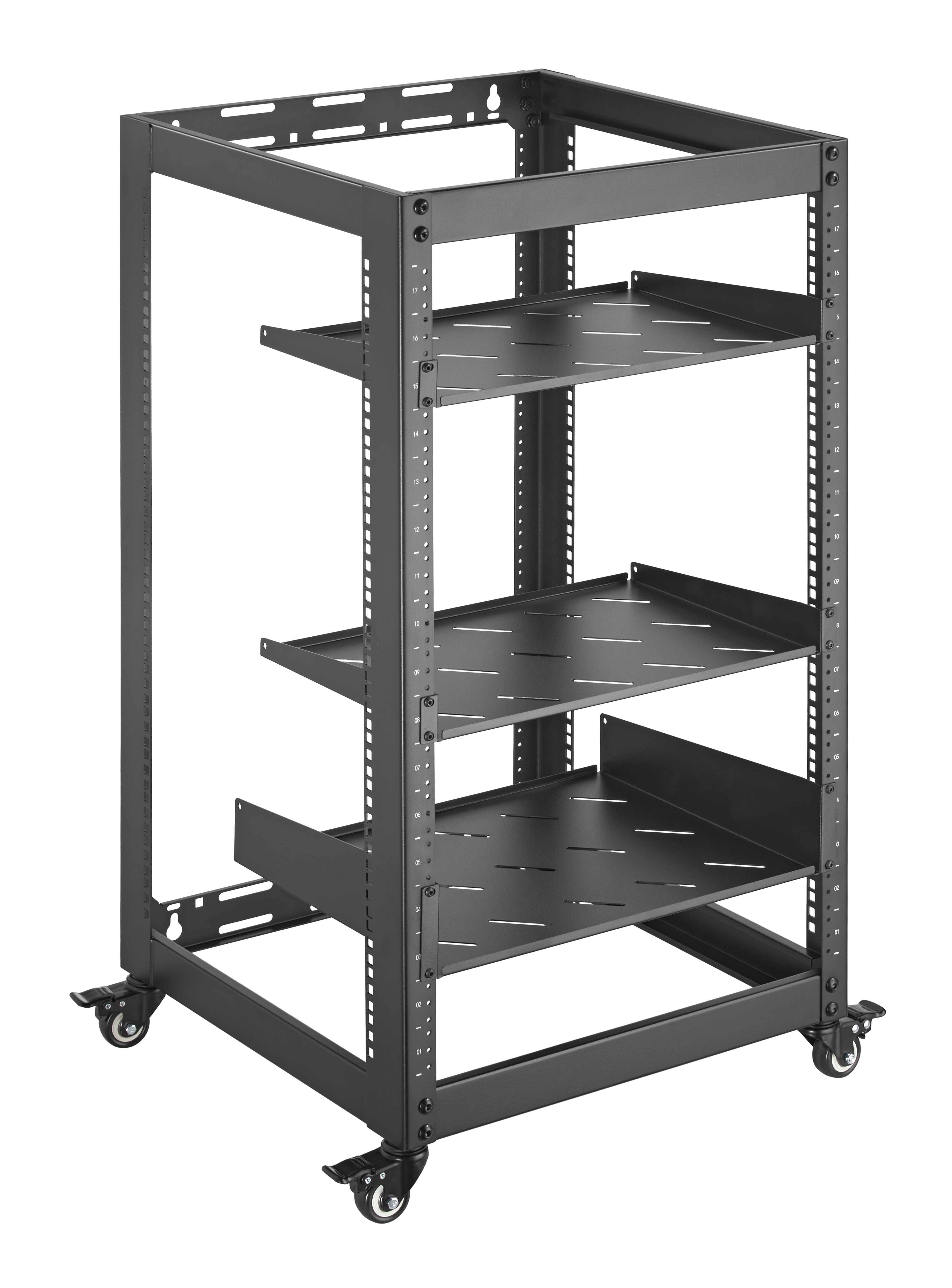 Revez 17U Open Frame AV Skeleton Rack