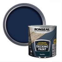 Ronseal Ultimate Protection Deck Paint Deep Blue Colour 2.5l Tin & Swatch