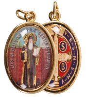 Medal/Gold Finish/St.Benedict/2 Sided   (1582/BEN)