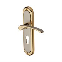 AMB6248-JP - Heritage Brass Door Handle for Euro Profile Plate Ambassador Design Jupiter Finish