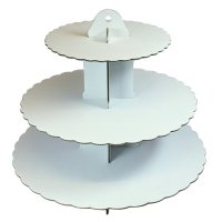 CUPCAKE STAND 3 TIER WHITE (6 PK)