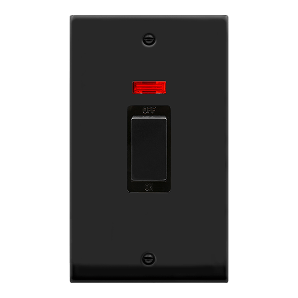 Click Deco 2G 45A DP Switch + Neon Matt Black Black Insert VPMB503BK