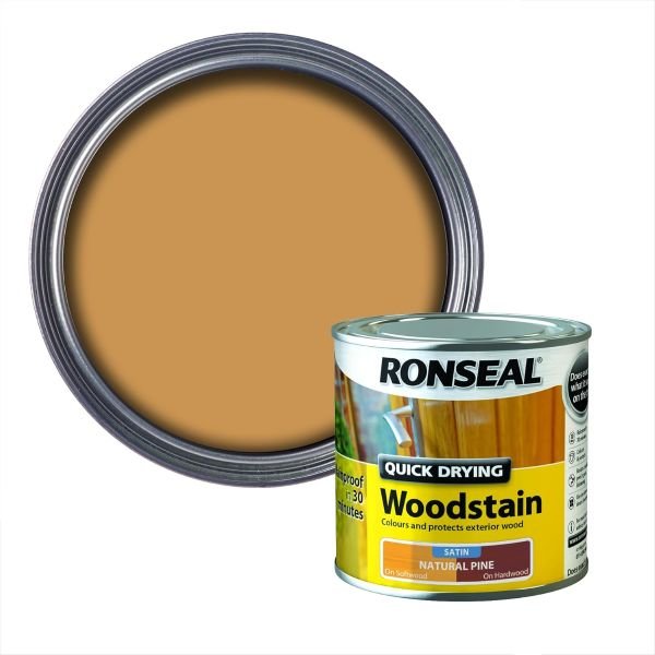 Ronseal Quick Drying Woodstain Natural Pine Tin & Swatch