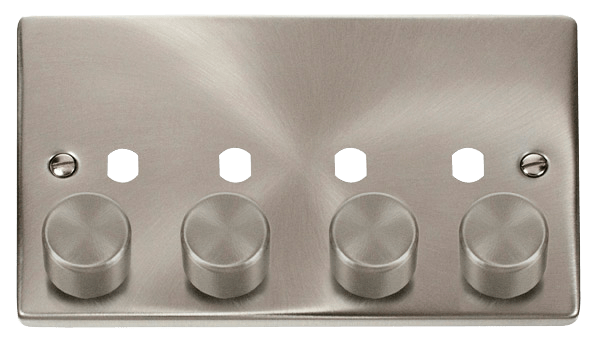 Click Deco 4G Dimmer Plate C/w Knobs Satin Chrome VPSC154PL