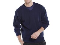BEESWIFT Acrylic V-Neck Sweater Navy