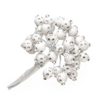 Pearls With Diamante On Stem White - Dia 10mm