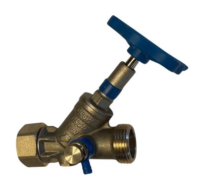 Kraanset voor watermeter DN20 met EA klep (Belgaqua) en aflaat - G1" moer - G1" M