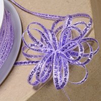 Lurex Pull Bow Ribbon Bottle Lilac/Iridescent - 3mm x 25m