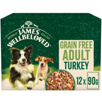 James Wellbeloved Dog Adult Grain Free Turkey in Gravy Pouch 12x90g