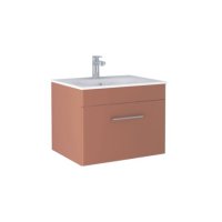 Tucker French Bucks 600mm Wall Mounted Single Drawer Basin Unit Matt Terracotta