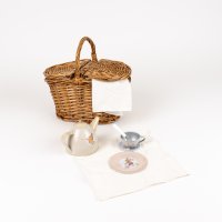 Tin Tea Set Friends in a Basket