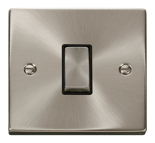 Click Deco 1G 2W Switch Satin Chrome Black Insert VPSC411BK