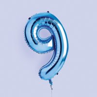 Blue Number '9' Foil 34" Balloon