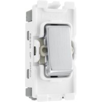 NEXUS BRUSHED STEEL GRID SWITCH 20AX DOUBLE POLE