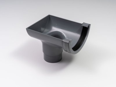 112mm Roundstyle Stopend Outlet Grey