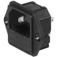 IEC Panel Inlet C14 with Fuse holder 1 pole wired