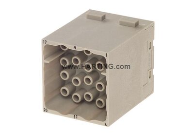 09140203001 HanEEE Module 20 way Male Crimp Terminal (Current Rating  500V  16A)