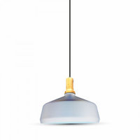 Modern Wooden Top Iron Pendant White
