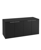 STOCKHOLM 120CM WALL HUNG FOUR DOOR MATT BLACK COUNTERTOP VANITY UNIT - MATT BLACK HANDLE
