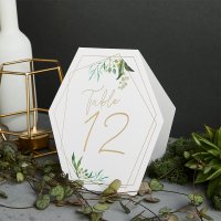 Geometric Greenery Table Numbers - Pack of 12