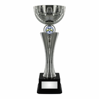 32cm Silver Metal Bowl wit Flared Riser on Ma