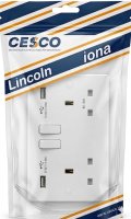 Lincoln Switched Socket with USB 13 Amp | PP/S213/S/USB | In Stock