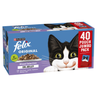 Felix Cat Pouch Original Mixed Selection Jelly 85g 40pk x 1