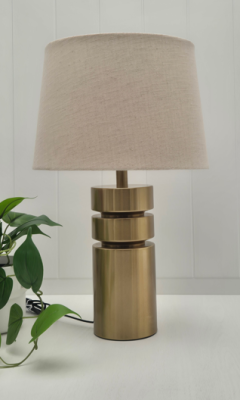 Toongabbie Touch Lamp Gold with Hessian Shade