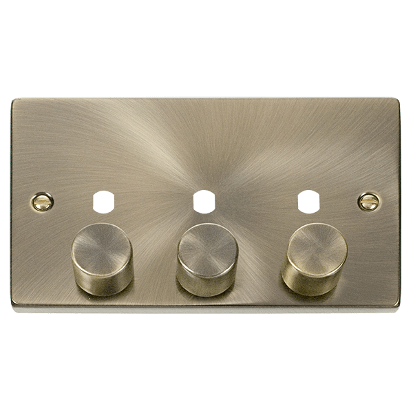 Click Deco 3G Dimmer Plate & Knobs Antique Brass VPAB153PL