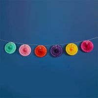 Colourful Paper Fan Garland 2m