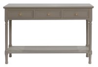 Back in Stock March Khaki 3 Drawer 1 Shelf Console Table 120x33x75cm