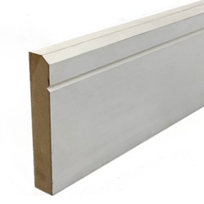 MDF Chamfered and Single V Grooved Skirting Board 18mm x 119mm x 4.4m