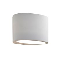 OVAL WHITE PLASTER WALL LIGHT G9