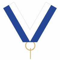 10mm Medal Ribbon with Clip (Blue & White)