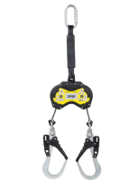 Zero TWINLITE - TWIN RETRACTING WEB LANYARD WITH SCAFFHOOK- 2.2M