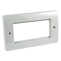 CAT5 2 Gang 4 Mod White Plate 100mmx50mm