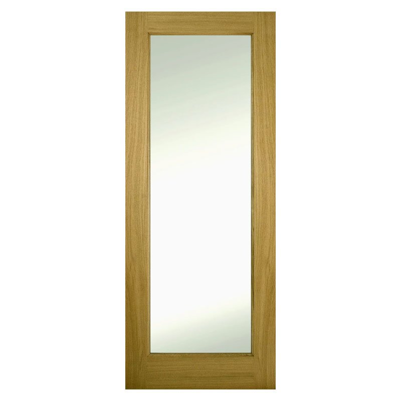 D114 44mm Contract Oak 1 Lite Clear Varnished