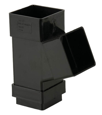 65mm Square 112.5 degree Branch Black