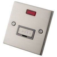 Stainless Steel 13A Unswitched Spur Neon 6033-041 - Grey Insert