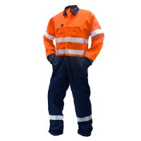 FR Overalls, 11Cal, D/N, Orange/Navy