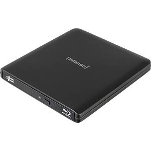 Intenso external Blu ray burner USB 3.2 Gen 1x1 EOD 500BD Slim black aluminium front view