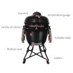 Henley Kamado 24" Charcoal Grill BBQ - Carbon Black 4