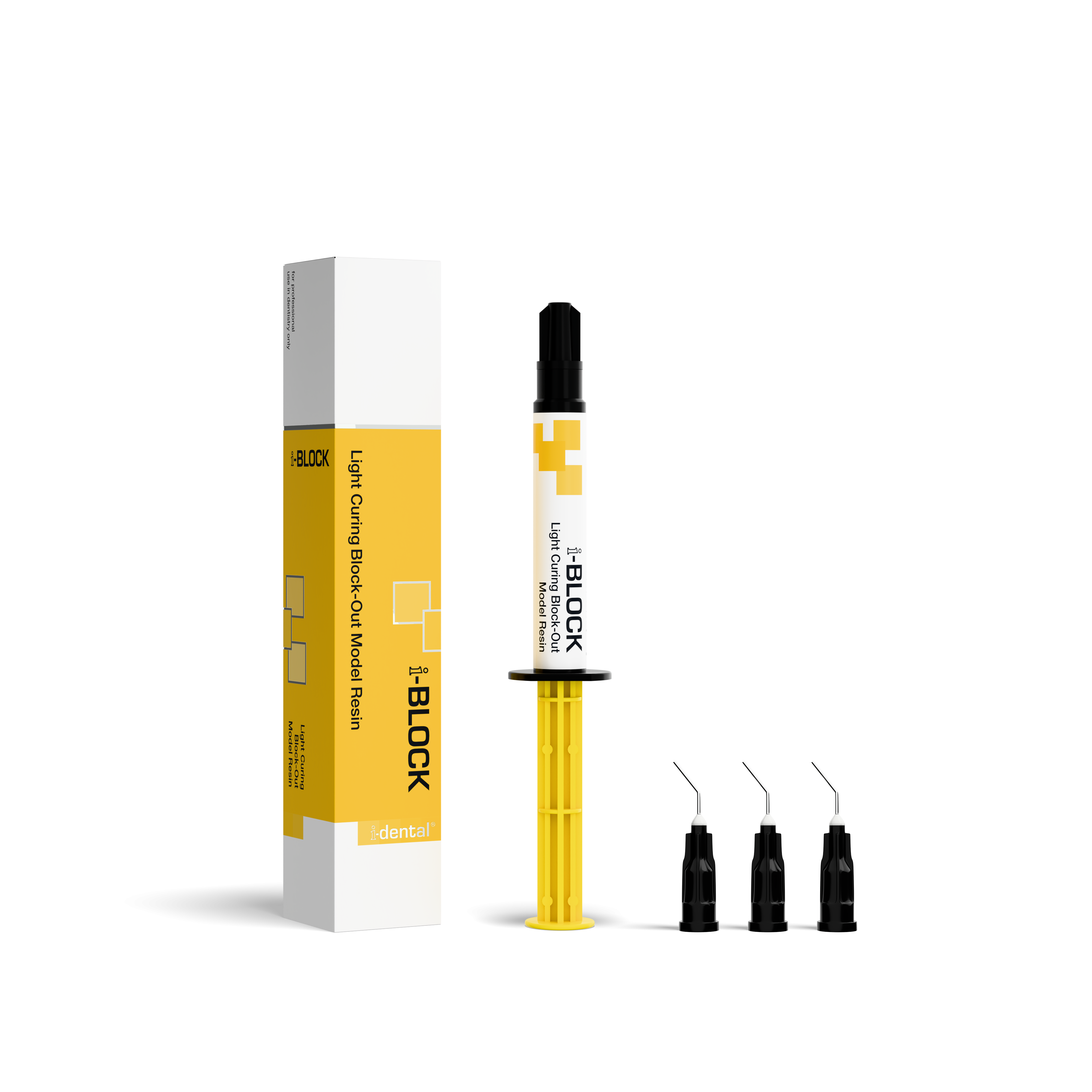 i-BLOCK Light Curing Block Out Model Resin Blue 4 x 3.8g Syringes + 12 Tips