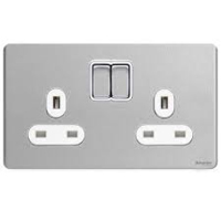 13A 2 GANG  SW SOCKET S/STEEL